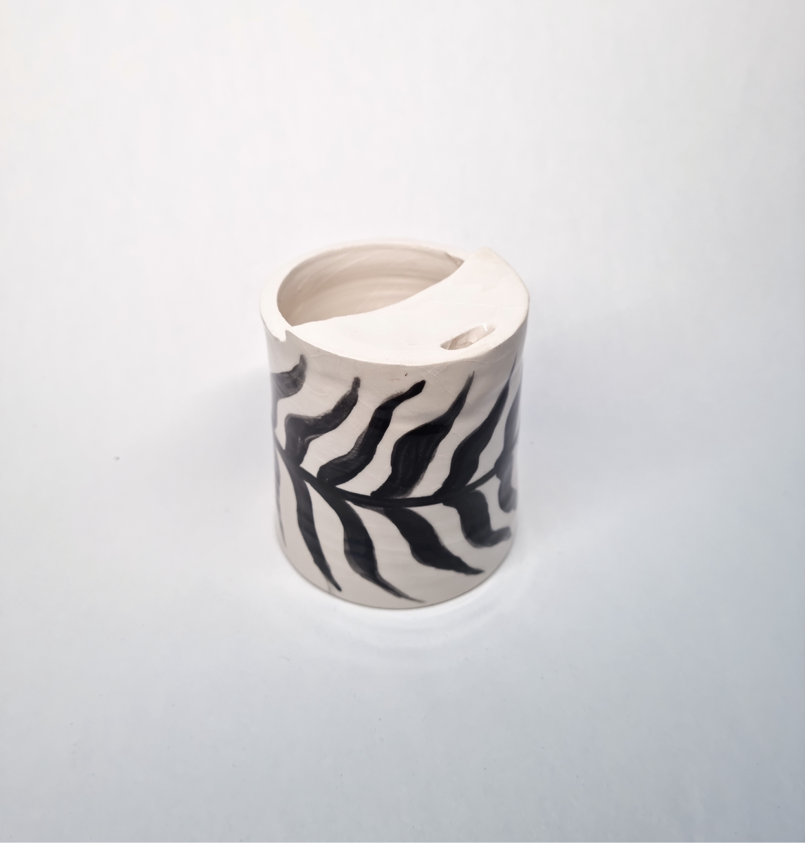 BLACK LEAF Ceramic Take-Away Coffee Cup