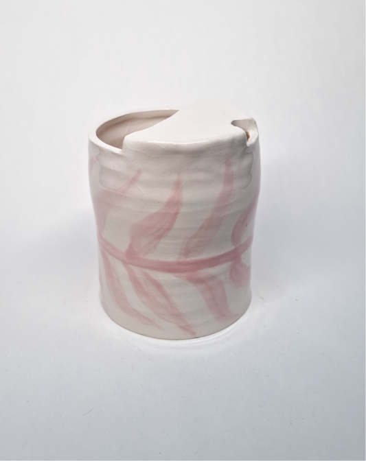 PINK LEAF Ceramic Take-Away Coffee Cup