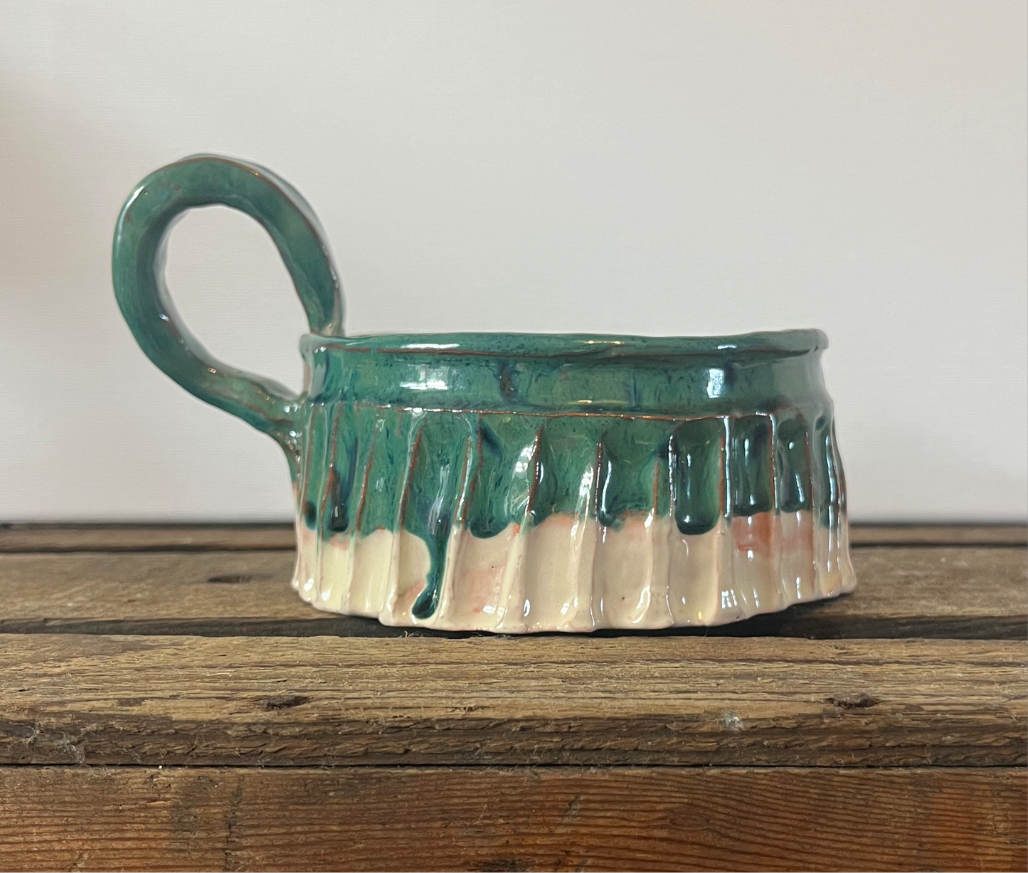 Peacock Green Handcrafted Mug