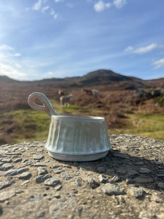 Sage Green Hand Carved Mug