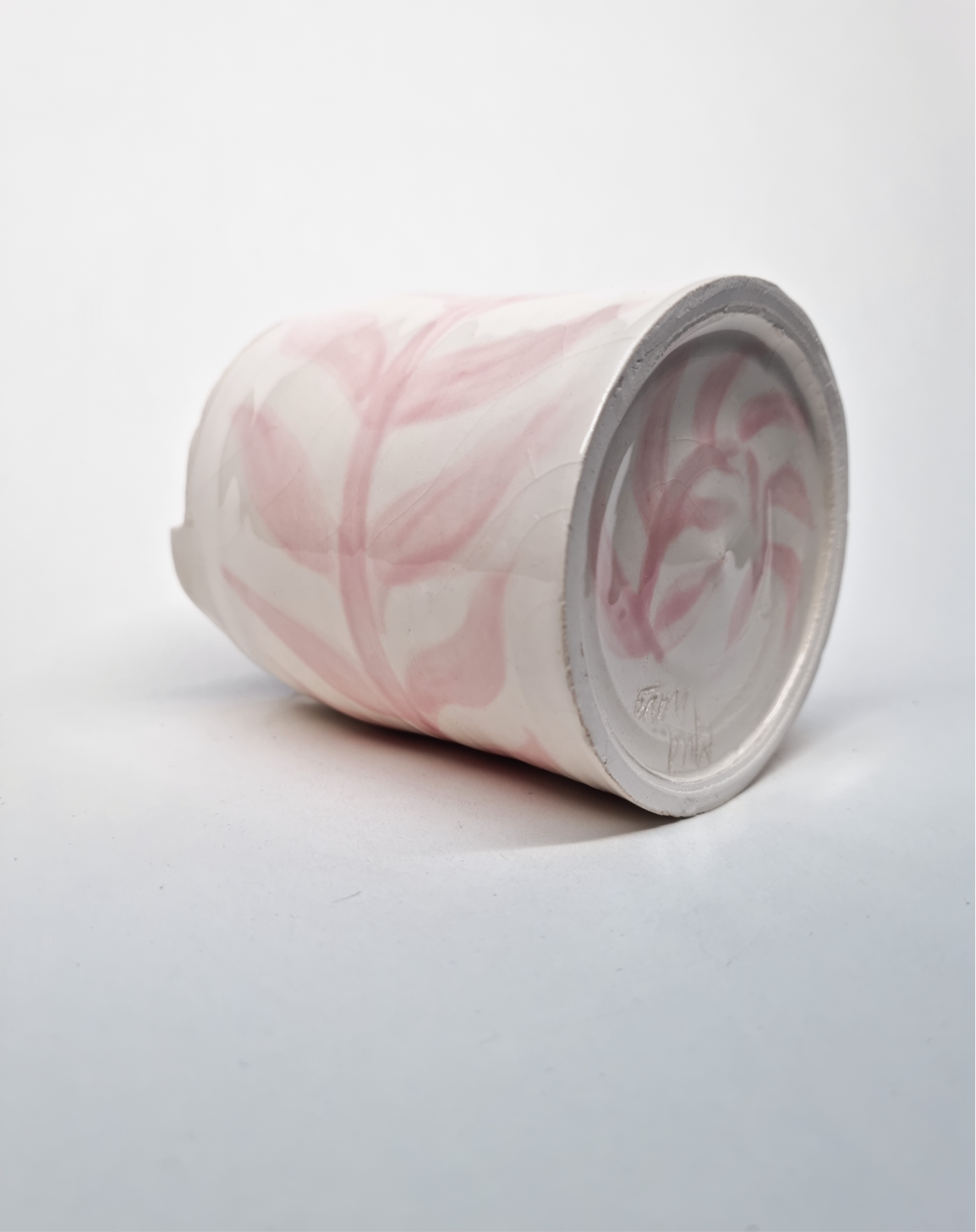 PINK LEAF Ceramic Take-Away Coffee Cup