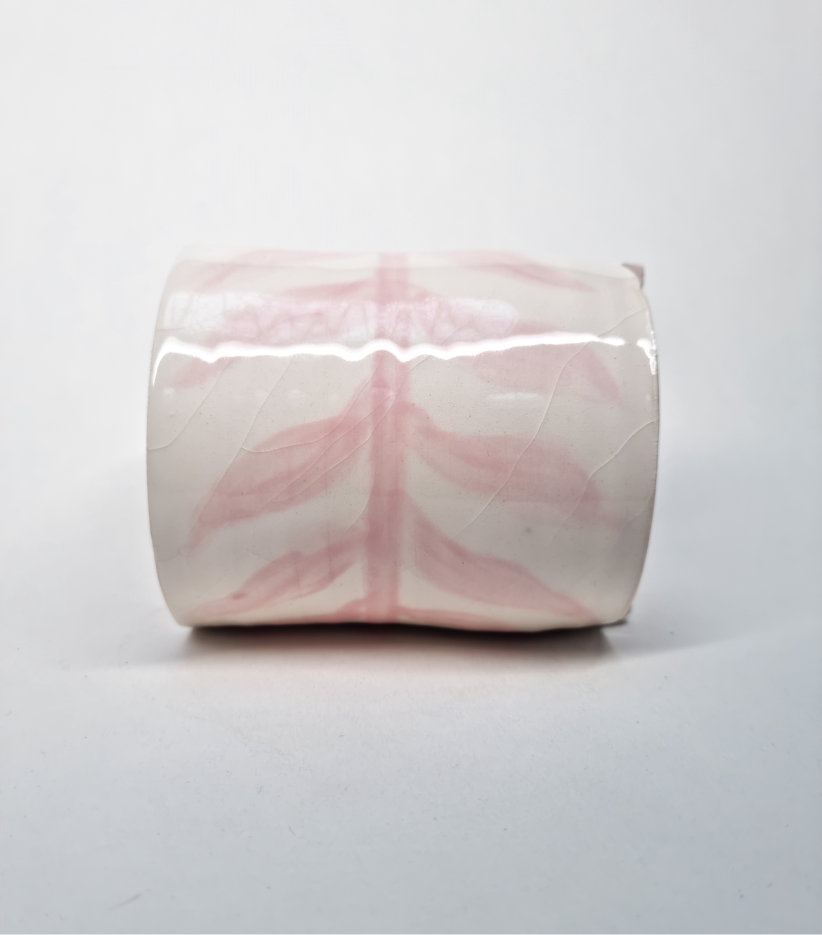 PINK LEAF Ceramic Take-Away Coffee Cup
