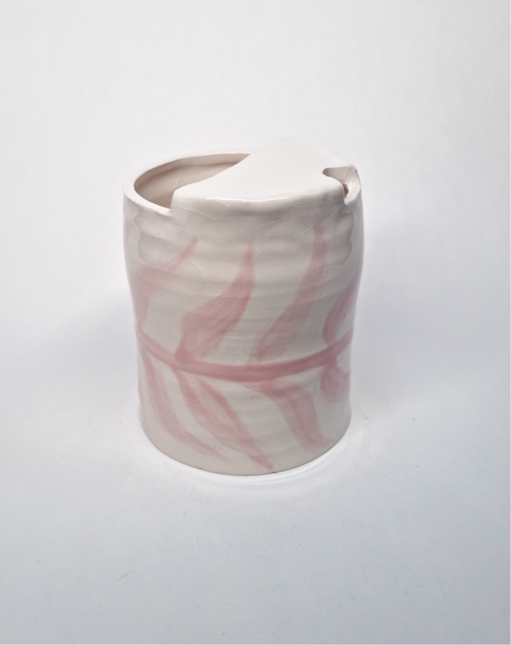 PINK LEAF Ceramic Take-Away Coffee Cup